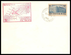 41450 N°424 PTT 1ére Liaison Aérienne De Nuit PARIS/ PAU 1939 Poste Aérienne Airmail Lettre Cover - Premiers Vols
