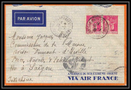 41430 Aix En Provence Aviso Dumont D'urville Force Navale Extreme Orient Saigon Vietnam Poste Aérienne Airmail Lettre - Naval Post