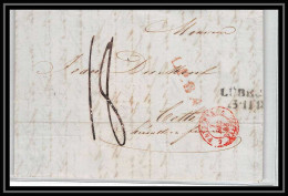 41073 Lettre LAC Allemagne (Deutschland) Luebeck LBP 4R Par Pays Bas 1848 Cette Herault France Marque Entree Vorlaufer - Entry Postmarks