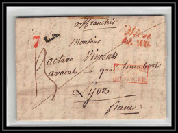41044 Lettre LAC Autriche (Austria) VIENNE WIEN 1837 Pour Lyon France Marque Postale Entree Vorlaufer - Entry Postmarks