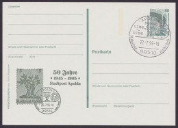 P150, Zudruck "50 Jahre Stadtpost Apolda", 1995, Pass. SSt. - Postcards - Used