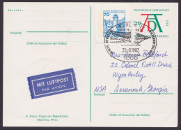 PSo 3/03, Lufpost In Die USA, Ganzsachenausschnitt Als Zusatzfrankatur - Postcards - Used