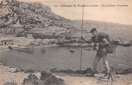 Calanque De MARSEILLEVEYRE (Bouches-du-Rhône) Par Marseille Les Goudes - Un Pêcheur D'oursins - Voyagé 1912 (2 Scans) - Non Classés