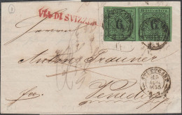 387 - Wurttemberg - 15.08.1855, Lettera Affrancata Con Coppia Del 6 K. Verde, Annullato Con Bollo Circolare Di Stoccarda - Covers & Documents