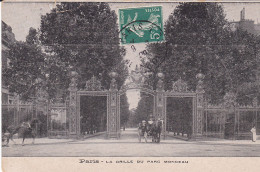 75 PARIS 08 - La Grille Du Parc Monceau - Circulée 1909 - Parcs, Jardins