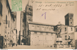 ITALIE - ITALIA - LIGURIA - ALBENGA : La Cattedrale E Monumento Ai Caduti (1924) - Autres & Non Classés