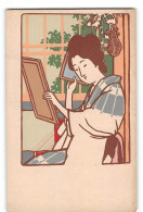 CPA Art Nouveau Japonais  Une Femme - Andere & Zonder Classificatie