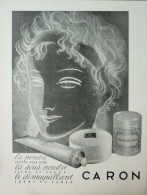 PUBLICITE Papier - PUB - La Poudre - La Sous Poudre - Le Démaquillant - Caron - Advertising
