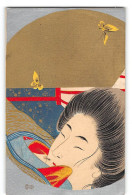 CPA Art Nouveau Japonais Une Femme - Sonstige & Ohne Zuordnung