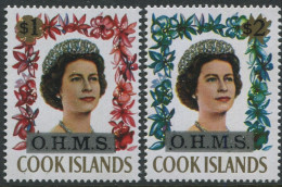 Cook Islands OHMS 1975 SGO12-O13 QEII Flowers (2) MNH - Cook