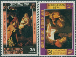 New Hebrides 1974 SG197-198 Christmas Set MNH - Autres & Non Classés