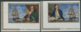 Cook Islands 1976 SG541-542 American Revolution Imperf Set MNH - Cook