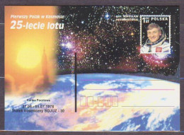 POLAND. 2003/Mirosław Hermaszewski - 25th Anniversary Spaceflight,Soyuz30.. PostCard/unused. - Unused Stamps