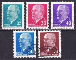 1963. DDR. Walter Ernst Paul Ulbricht (1893-1973). Used. Mi. Nr. 934-38 - Used Stamps