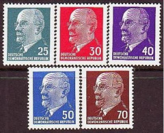 1963. DDR. Walter Ernst Paul Ulbricht (1893-1973). MNH. Mi. Nr. 934-38 - Unused Stamps