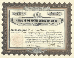 Canada Oil And Venture Corporation Limited 1914 - Pétrole