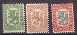 Finland 1918 Mi. 95, 99, 101 Waasa Wappen, MNH** (2 Scans) - Unused Stamps