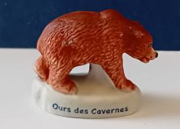 FEVE - FEVES - "ANIMAUX"  -  L'OURS DES CAVERNES -   SOCLE GRIS CLAIR -   MATE ET FINE - Animals