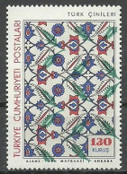 Turkey: 1966 Turkish Faience 130 K. ERROR "Shifted Print (Green Color)" MNH** - Unused Stamps