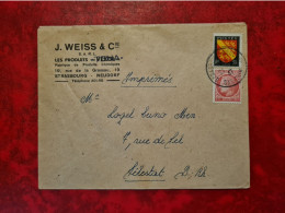 Lettre / Carte TARIF IMPRIME 1947 STRASBOURG  ENTETE J. WEISS PRODUITS CHIMIQUES  BLASON ALSACE CERES MAZELIN - Other & Unclassified