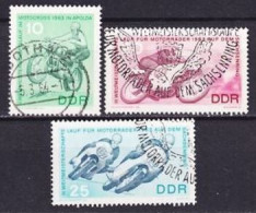 1963. DDR. Motor Cycling Games. Used. Mi. Nr. 972-74 - Gebruikt