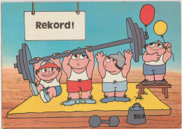 AK Mainzelmännchen Gewichtheben 1975 - Bandes Dessinées