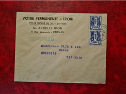 Lettre / Carte TARIF IMPRIME 1947 PARIS   ENTETE VOTRE PERMANENTE A FROID ARTICLES IDON CHAINES BRISEES - Sonstige & Ohne Zuordnung
