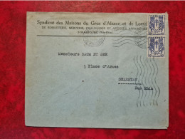 Lettre / Carte TARIF IMPRIME 1946 STRASBOURG     ENTETE SYNDICAR MAISONS DE GROS BONNETERIE MERCERIE   CHAINES BRISEES - Autres & Non Classés
