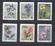 Pologne 1990-Protected Plants And Flowers From Botanical Gardens From Warsew University Set(6v) - Neufs