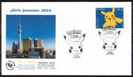 FRANCE 2024 - Pokémon - FDC - Enveloppe Premier Jour PJ  - YT 5755 Neuf ** - MANGA - Covers & Documents