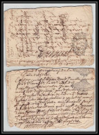40165/ Généralité De Riom Auvergne Devaux N°298 Indice 5 Lot De 2 1720 Lettre Timbre Fiscal 18ème Siècle - Briefe U. Dokumente