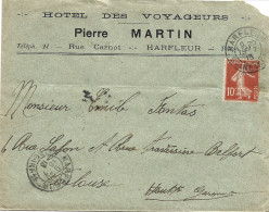 113 --- Lettre 76 HARFLEUR Pierre Martin Hôtel Des Voyageurs - 1900 – 1949