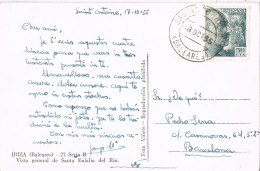 55366. Postal SAN ANTONIO ABAD (Baleares) 1955. Vista De Santa Eulalia Del Rio, Ibiza - Covers & Documents