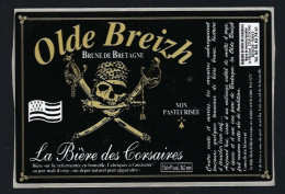 étiquette Bière France: Biere Brune De Bretagne Olde Breizh 7 % 75cl  Brasserie : Ferme Des Landes Saint-Cast-le-Guildo - Bière