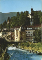71539256 Bruneck Partie Am Fluss Turm Kirche Pustertal - Autres & Non Classés