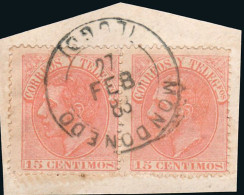 Lugo - Edi O 210 Pareja - Fragmento Mat Trébol "Mondoñedo" - Used Stamps