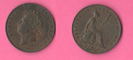 Great Britain One Penny 1826 Georgius IV° UK England Angleterre Gran Bretagna - D. 1 Penny