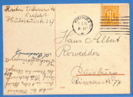Allemagne Bizone - 1946 - Carte Postale De Krefeld - G34219 - Autres & Non Classés