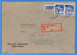 Allemagne Bizone - 1949 - Lettre Einschreiben De Emden - G34180 - Autres & Non Classés