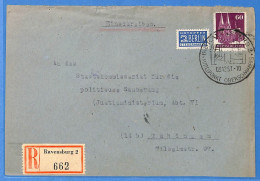 Allemagne Bizone - 1951 - Lettre Einschreiben De Ravensburg - G34166 - Other & Unclassified