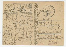 Fieldpost Postcard Germany 1943 Sun - Snowman - WWII - Climate & Meteorology