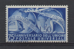 Repubblica  1949 - 70° U.P.U. - Nuovo Lieve Traccia Linguella - MLH* - 1946-60: Neufs