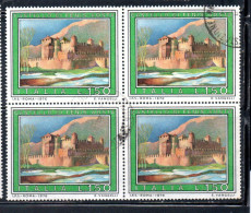 ITALIA REPUBBLICA ITALY REPUBLIC 1976 PROPAGANDA TURISTICA TOURISM FENIS AOSTA QUARTINA BLOCK LIRE 150 USATO USED - 1971-80: Used