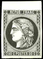 France Essais N°46B 20c Type III Report 2 Essai En Noir - 1870 Emission De Bordeaux