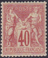 France Classiques N°70 40c Rouge-orange (signé Brun) Qualité:** Cote:900 - 1876-1878 Sage (Type I)