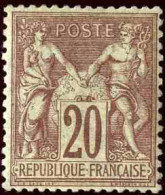 France Classiques N°67 20c Brun-lilas (signé Roumet) Qualité:* Cote:850 - 1876-1878 Sage (Type I)