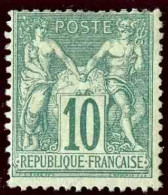 France Classiques N°65 10c Vert (signé Calves) Qualité:* Cote:1200 - 1876-1878 Sage (Type I)