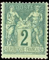 France Classiques N°62 2c Vert (signé Calves) Qualité:** Cote:1800 - 1876-1878 Sage (Type I)