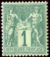 France Classiques N°61 1c Vert Qualité:* Cote:200 - 1876-1878 Sage (Type I)