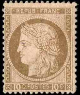 France Classiques N°54a 10 Brun Foncé Sur Rose Qualité:* Cote:850 - 1871-1875 Cérès